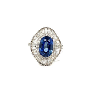 4.05ct Natural Sapphire 18K White Gold Ring