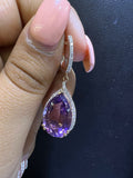 12.11ct Amethyst 14K Rose Gold Earrings