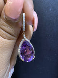 12.11ct Amethyst 14K Rose Gold Earrings