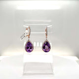 12.11ct Amethyst 14K Rose Gold Earrings