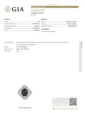 GIA Certified 14K White Gold 8.09gm / No Heat Natural Dark Blue Sapphire 3.36ct