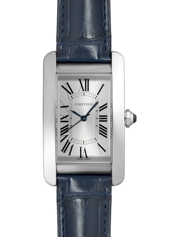 Cartier Tank American SS on strap Model #WSTA0018