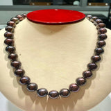 36pcs chocolate pearls from Australia with a 14k white gold clasp 11.5-12.5mm 18inches