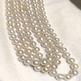 Akoya semi baroque pearls 7-8mm 14k yellow gold clasp 16-18inches