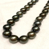 12.5-13.5mm black Tahitian pearls 31pcs 17inches