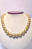 Golden oval south sea pearls 10X12mm beautiful luster well matched 37pcs 18inches