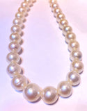 Round white south sea pearls 13-15mm, 31pcs 18inches