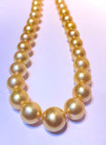 Round 10-12mm golden south sea pearl 37pcs 15.6inches will be more when strung
