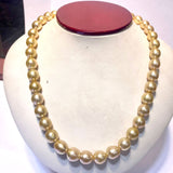 Golden oval south sea pearls 10X12mm beautiful luster well matched 37pcs 18inches