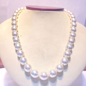 Oval 10X12 white south sea pearl australian 35pcs 18inch