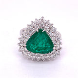 GIA Certified Hand Crafted 5.30ct Natural Emerald 18K White Gold Ring