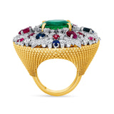 GIA Certified 7.55ct Emerald 18K White & Rose Gold Ring