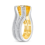 GIA 16.84ct Natural No Heat Ceylon Yellow Sapphire 18K White & Yellow Gold Ring